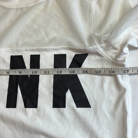 Pink Victoria's Secret  Pink Sheer White Long Sleeve Crop Top Color White M New - Picture 5 of 6